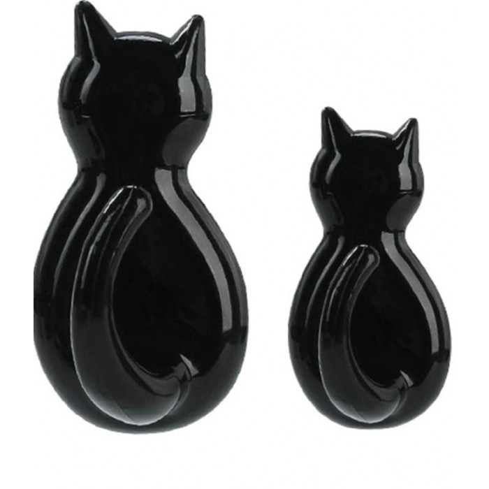 Gancho adesivo 2 peças   gatos pretos